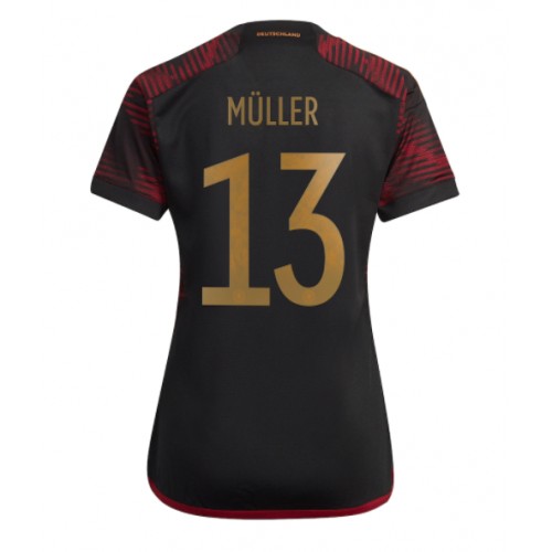 Echipament fotbal Germania Thomas Muller #13 Tricou Deplasare Mondial 2022 pentru femei maneca scurta